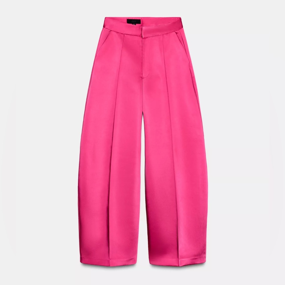 ZARA SATIN EFFECT BALLOON PANTS - Picture 6 of 10